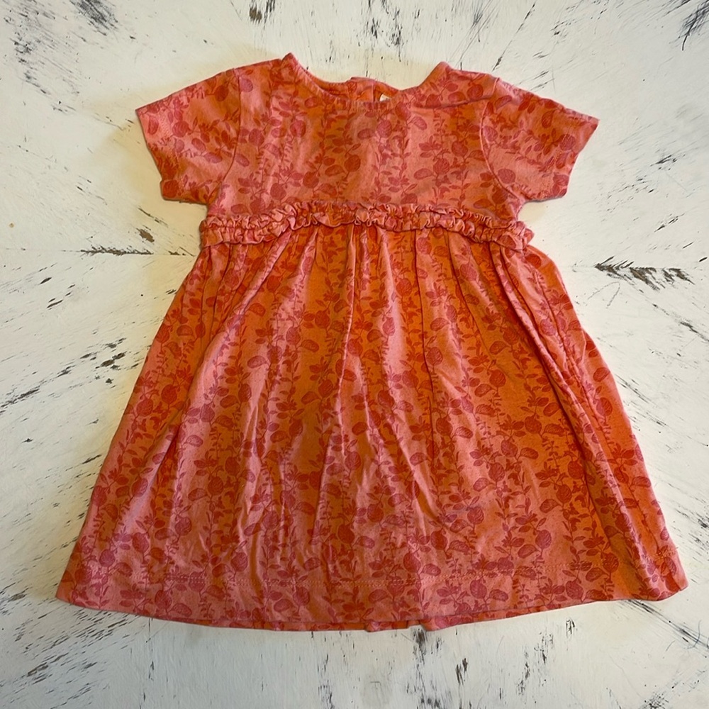 Kate Quinn Coral Pink Dress with Ruffle 12-18 mo.